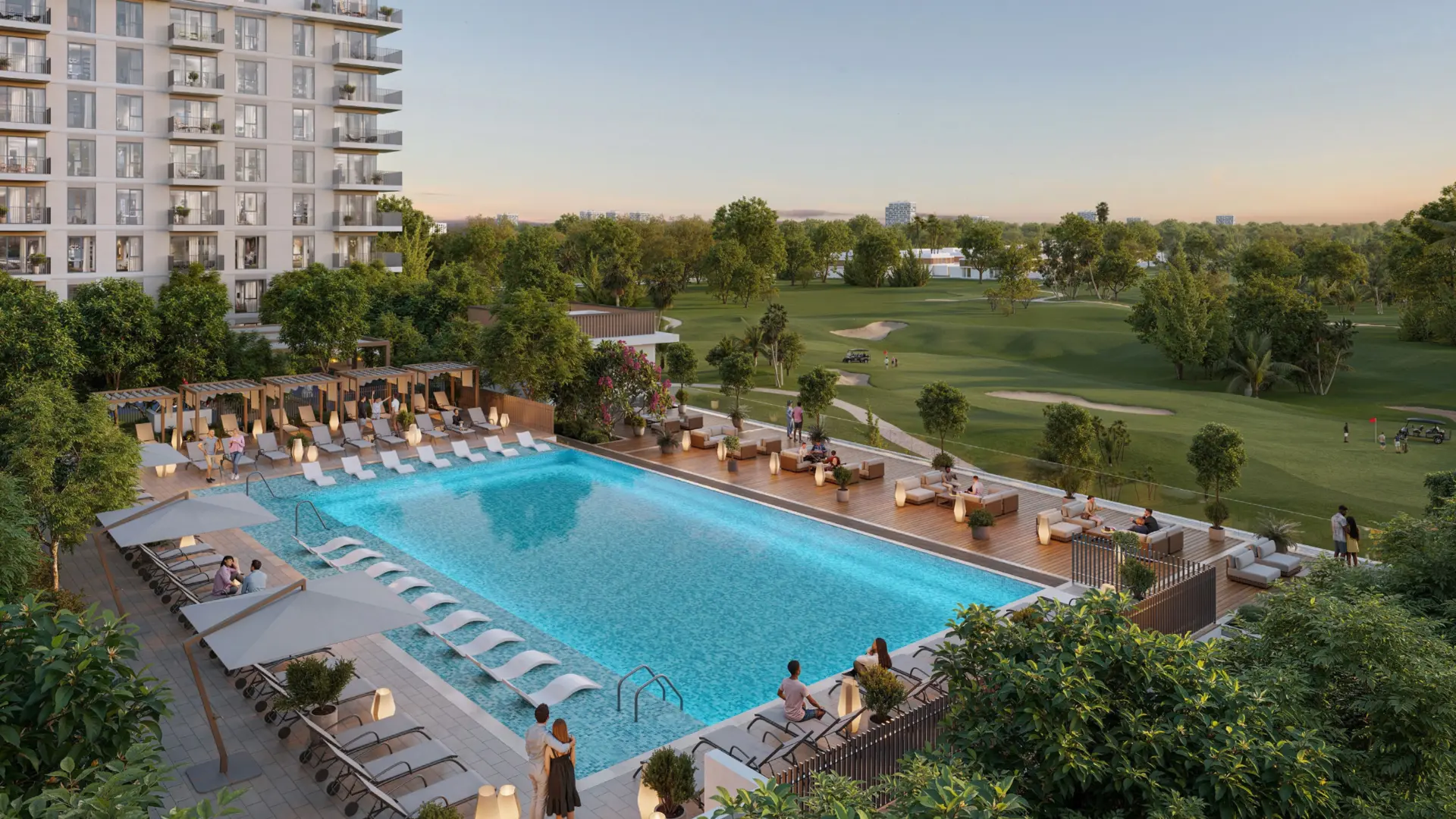 emaar Golf Point apartment pool view